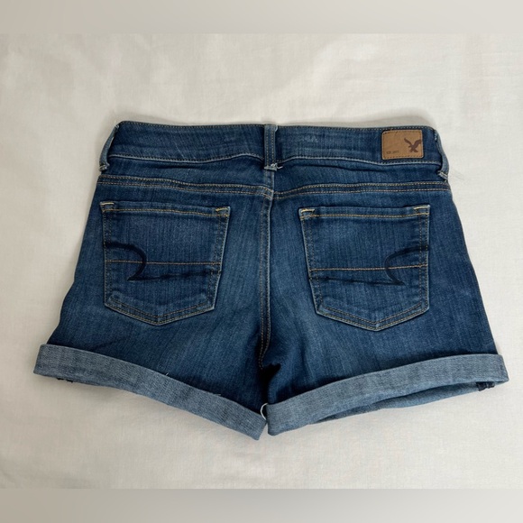 American Eagle Women's Short Size 6 Denim Short Blue Regular Cotton - Picture 2 of 7